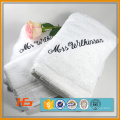 100% coton couleur unie hôtel serviette de bain serviettes de plage avec logo de broderie
